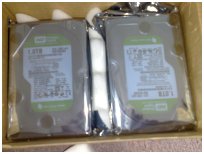 1.0TB hard disks, packed two in each box